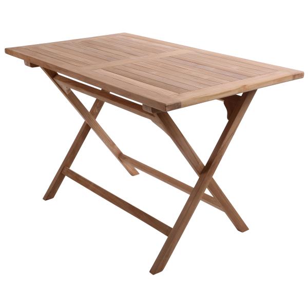 Foldbar havebord teaktræ 70x120x75,5cm