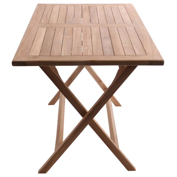 Foldbar havebord teaktræ 70x120x75,5cm