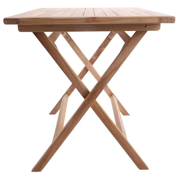 Foldbar havebord teaktræ 70x120x75,5cm