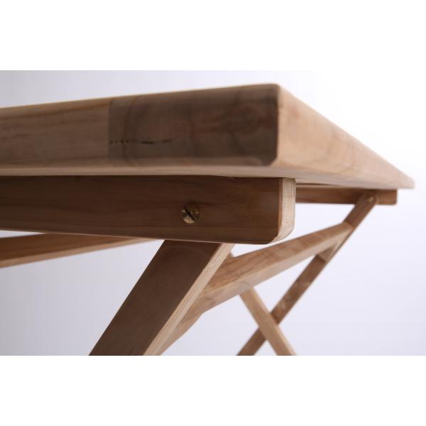 Foldbart havebord i kerne teaktræ 70x120x75,5cm