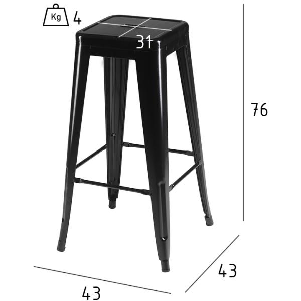 Korona Barstol sort