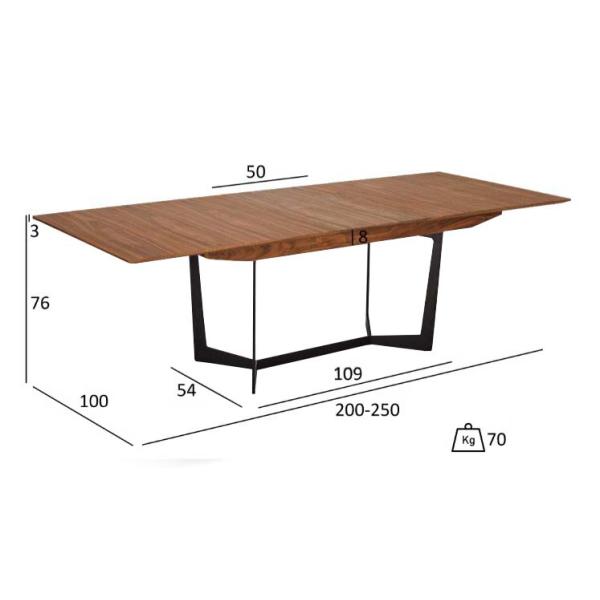 Tokyo valnød brun 200/250x100cm