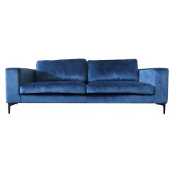 Helsinki 3 pers. velour blå/sort 2+3 personers sofa