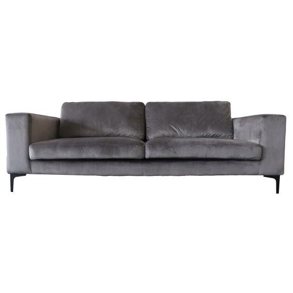 Se Homeville Helsinki 3 pers. velour grå/sort 214,5x89x79cm hos Moreland