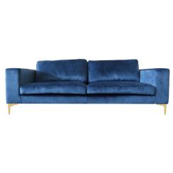 Helsinki 3 pers. velour blå/guld 2+3 personers sofa