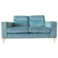 Stavanger 2 pers sofa lyseblå velour 155x87,5x84,5cm