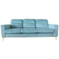 Stavanger 3 pers sofa lyseblå velour 213,5x87x84cm
