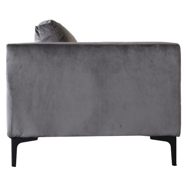 Helsinki 2 pers. velour grå/sort