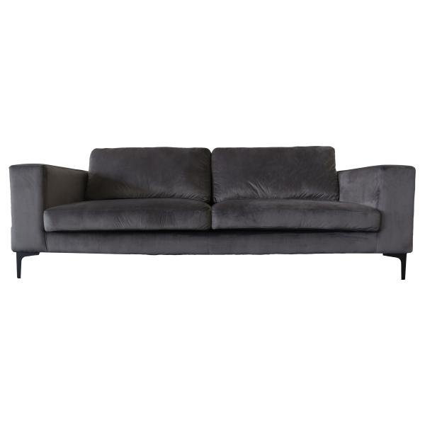 Billede af Homeville Helsinki 3 pers. velour mørkegrå/sort 214,5x89x79cm