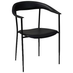 Katja kunstlæder sort/sort spisebordsstol