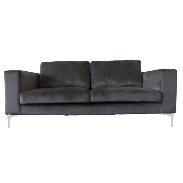 Billede af Homeville Helsinki 2 pers velour mørkegrå/krom 155x89x79cm