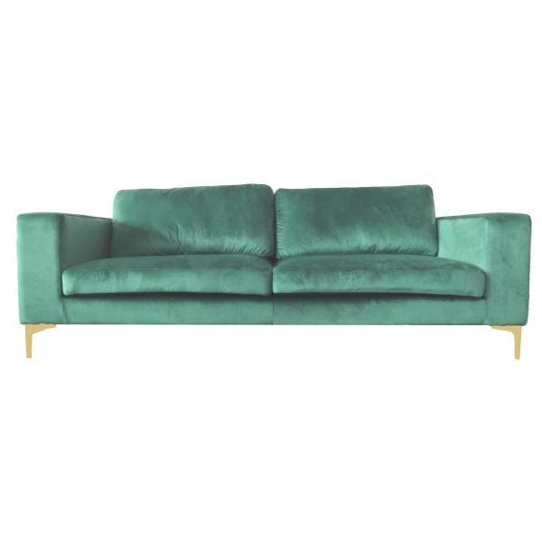 Billede af Homeville Helsinki 3 pers. velour mørkegrøn/guld 214,5x89x79cm