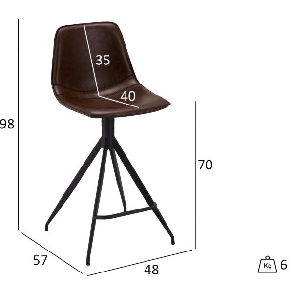 Isabel barstol mørkebrun