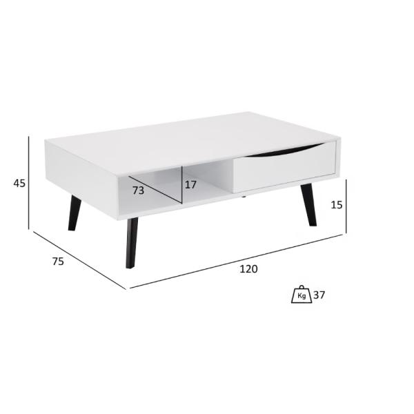 Lyon hvid 75x120x45cm