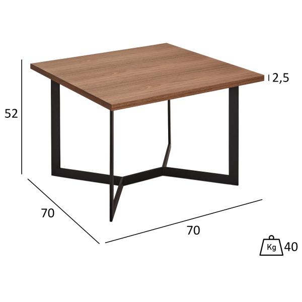 Tokyo sidebord valnød 70x70x52cm