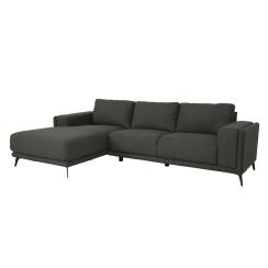 Lissabon venstrevendt stof mørkegrå chaiselong sofa