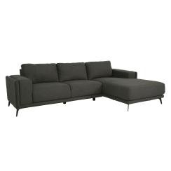 Lissabon højrevendt stof mørkegrå chaiselong sofa