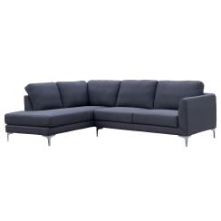 Athen venstrevendt stof mørkegrå chaiselong sofa