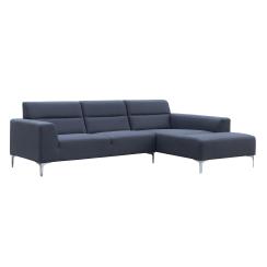 Prag højrevendt stof mørkegrå chaiselong sofa