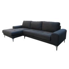 Nevada venstrevendt stof sort chaiselong sofa