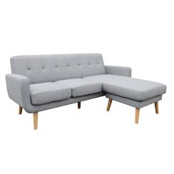 Ystad højre-/venstrevendt stof grå chaiselong sofa