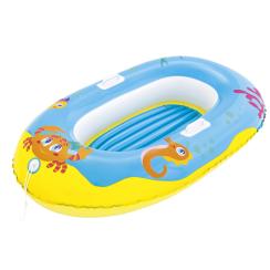 Oppustelig båd til børn blå 119x79cm luftmadras til pool