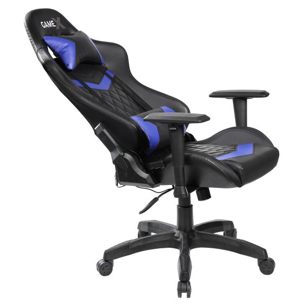 GameX Lopez LED kunstlæder sort/blå