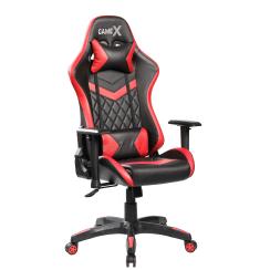 GameX Lopez kunstlæder sort/rød gamer stol