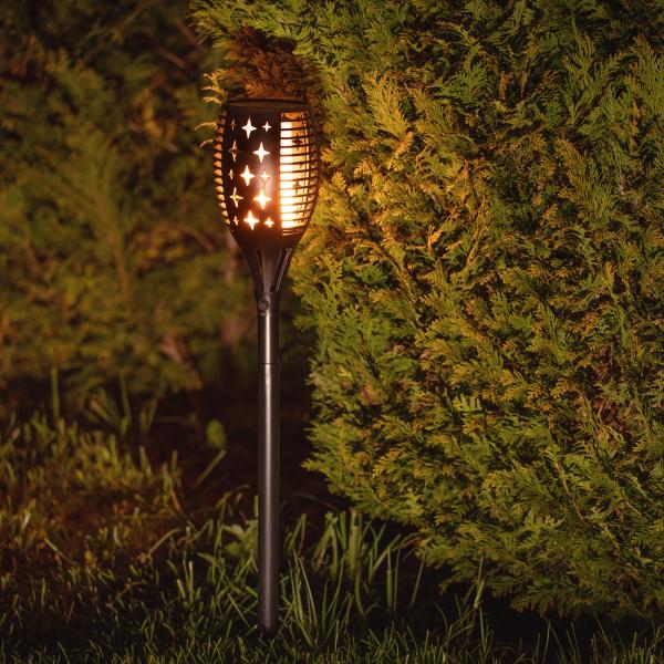 Solcellelampe flamme 96 LED lys