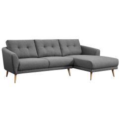 Monaco højrevendt stof mørkegrå chaiselong sofa