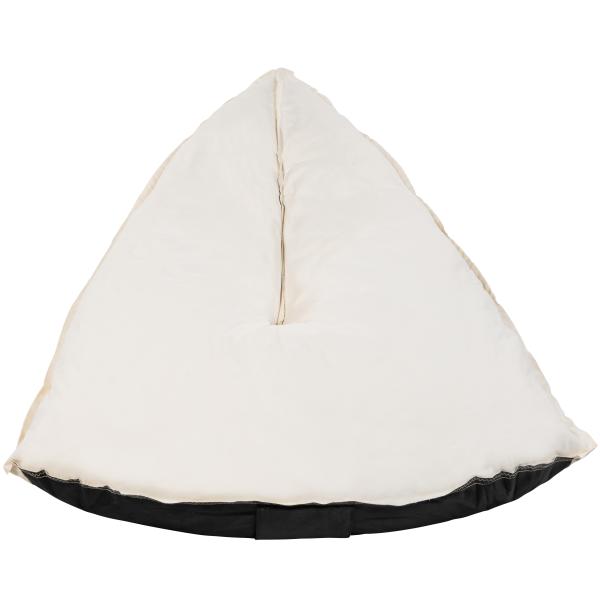 Oval sækkestol stof creme