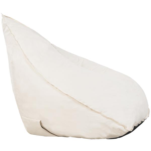 Oval sækkestol stof creme
