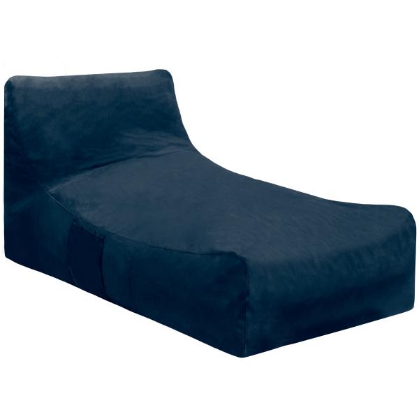 Lounge sækkestol stof mørkeblå