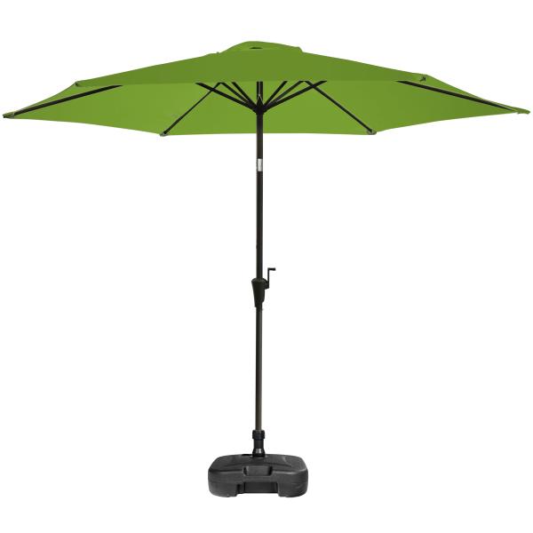 Parasol med vip limegrøn 3m med parasolfod ø38 22L