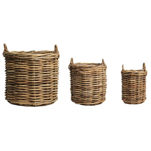 Havekurvesæt naturfarvet rattan