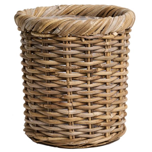 Havekurv beige kubo rattan ø42x45cm
