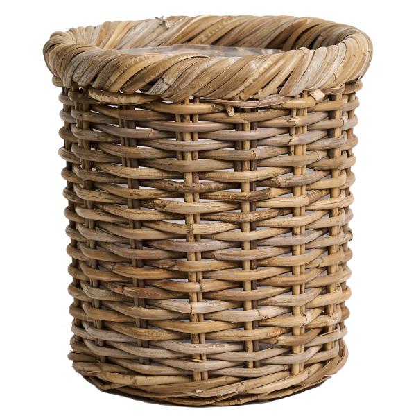 Havekurv beige kubo rattan ø31x35cm