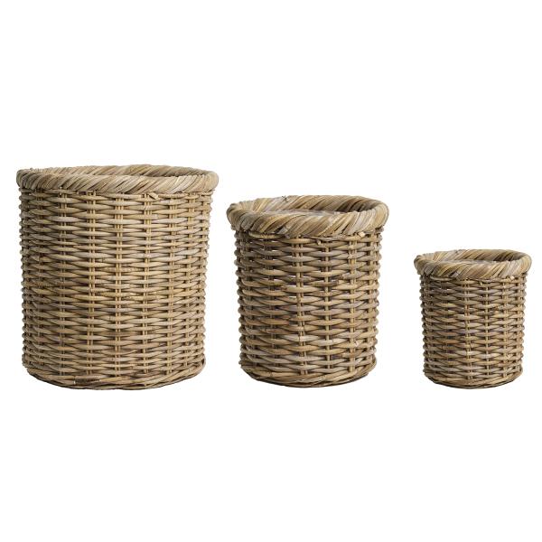 Havekurvesæt beige kubo rattan