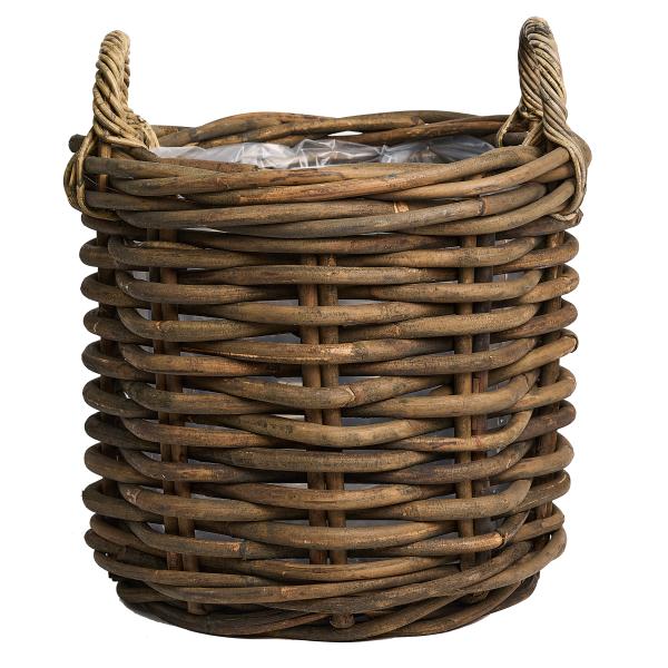  Havekurv grå rattan ø50x45cm