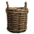 Havekurv grå rattan ø35x35cm