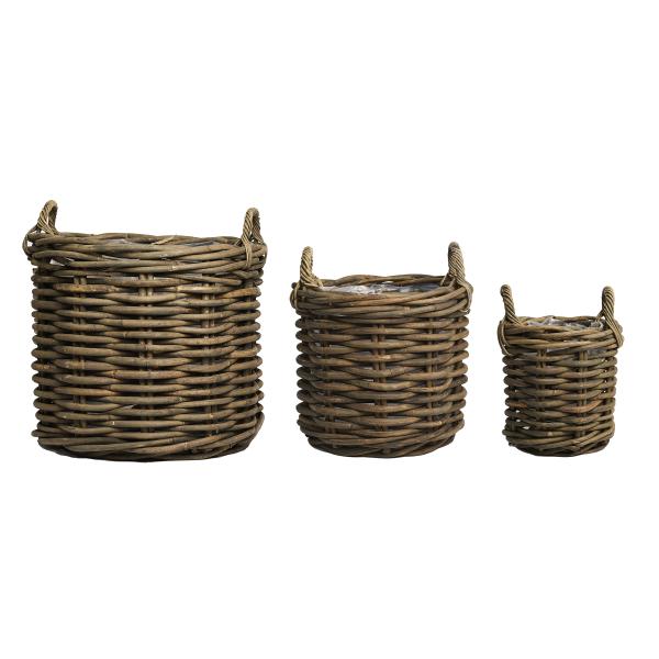 Havekurvesæt grå rattan