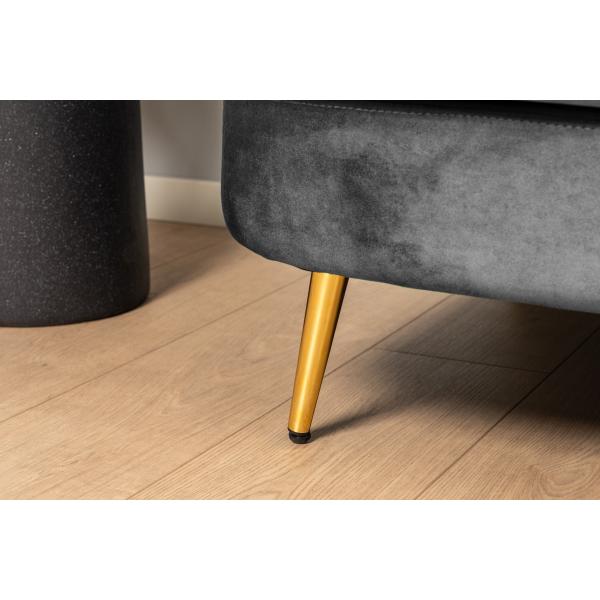Andria 2 pers. velour mørkegrå/guld