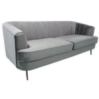 Andria 3 pers. velour mørkegrå/sort