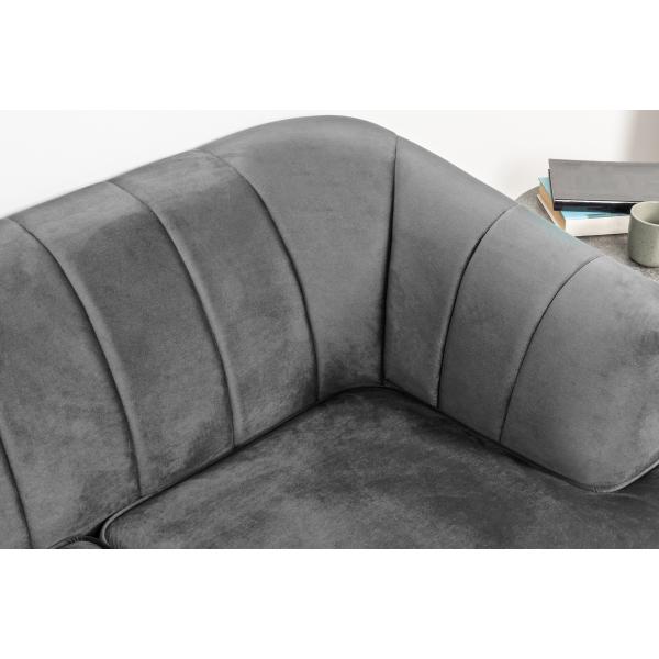Andria 2 pers. velour mørkegrå/sort