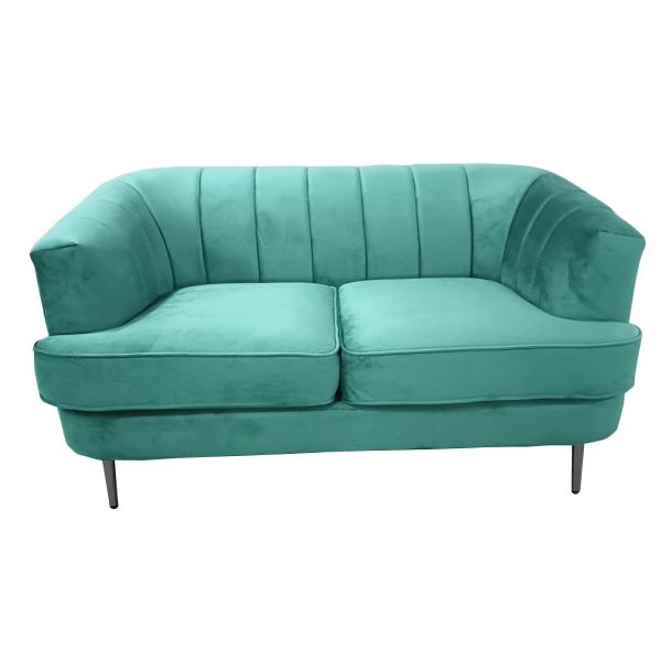 Andria 2 pers. velour grøn/sort