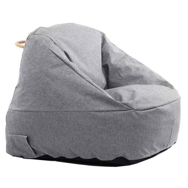 Lounge sækkestol med armlæn grå