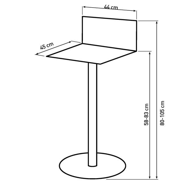 Barbord sæt Grappa sort/Luna barstol sort/krom