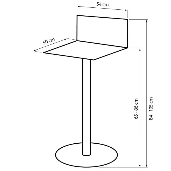 Barstol kunstlæder sort/krom