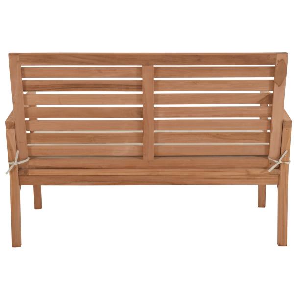 Ivory bænk i teaktræ med hynde  120x70x80cm