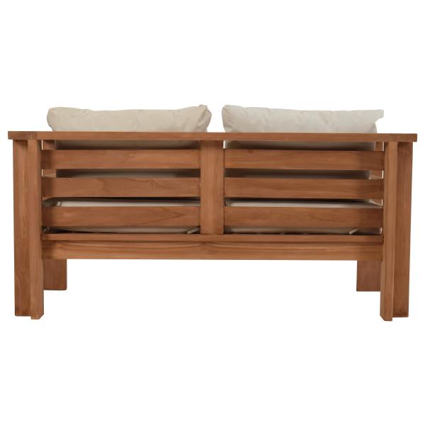 Jakarta loungesofa i teaktræ med hynder 140x70x60cm